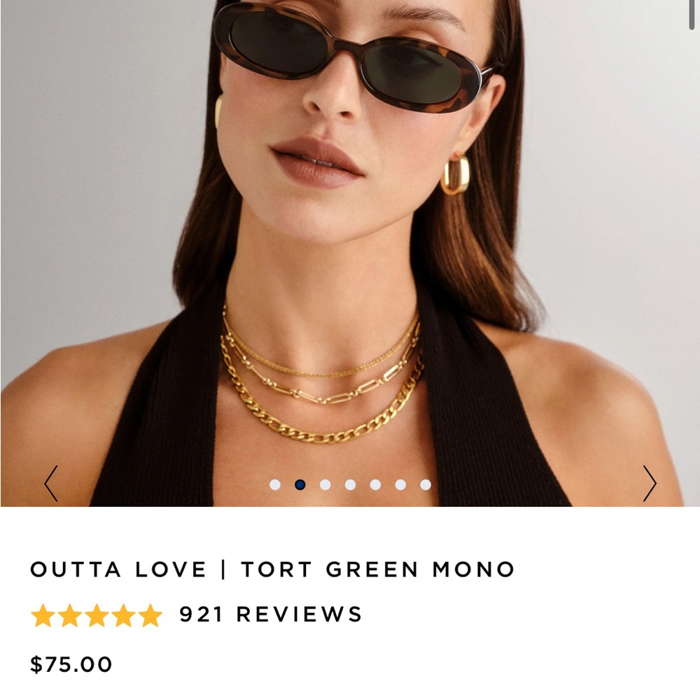 Le Specs Brown Oval Sunglasses - Picture 2 of 4